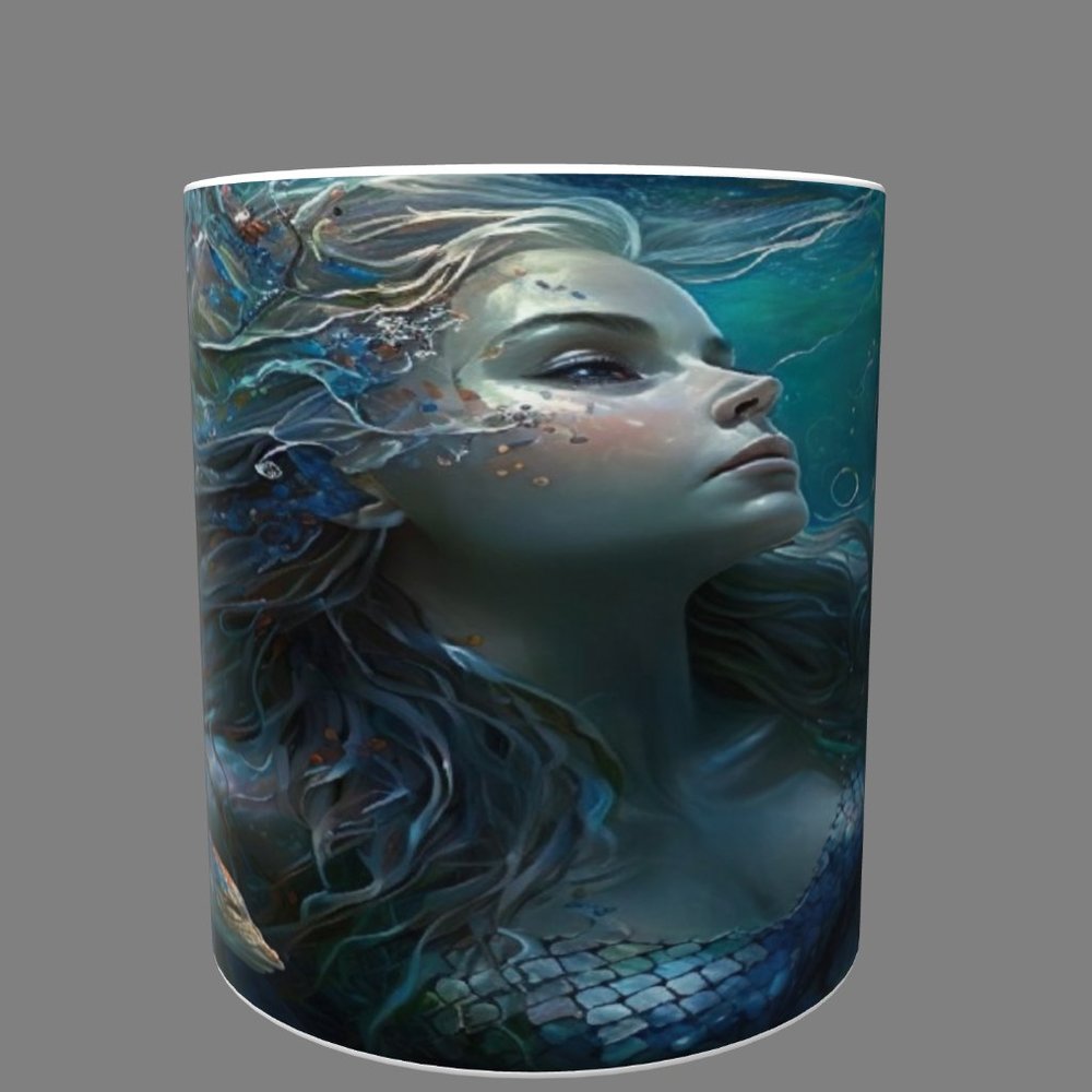 Under The Sea Long Hair Mermaid Mug,Fish Mug,Mermaid Mug,Sea Mug Great Gift
